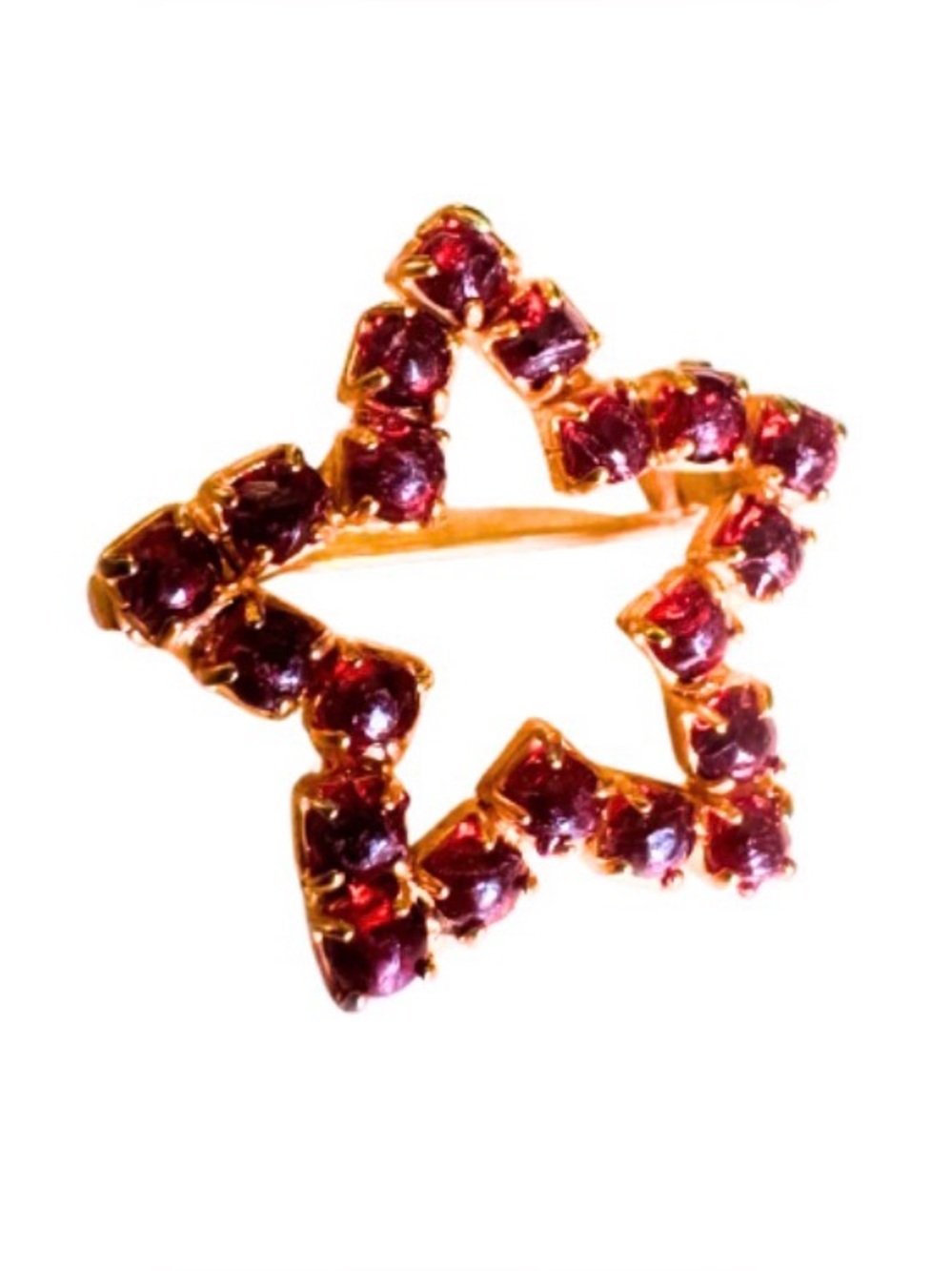 Tiny Garnet Star Brooch